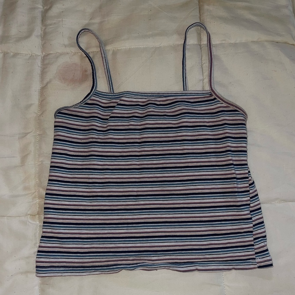 Brandy Melville Square Neck Striped Crop Tank